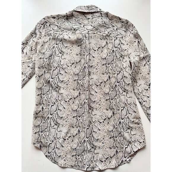 NWOT EQUIPMENT Slim Signature Python 100% Silk Crepe Button Up Shirt, Size XS - Picture 11 of 15